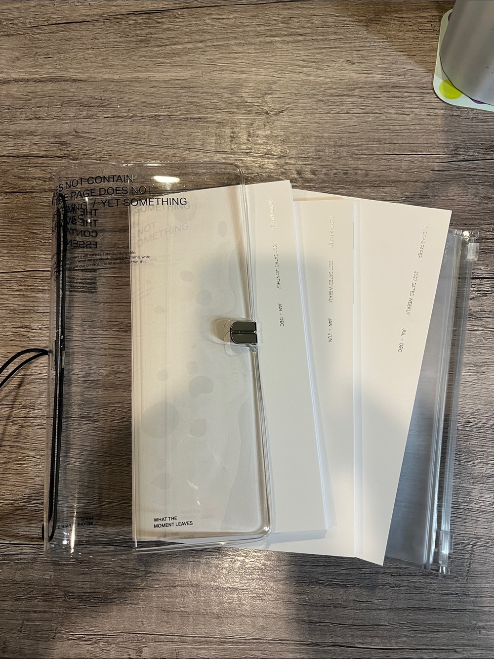 Cloth & Paper Clear PVC planner cover with monthly & weekly inserts